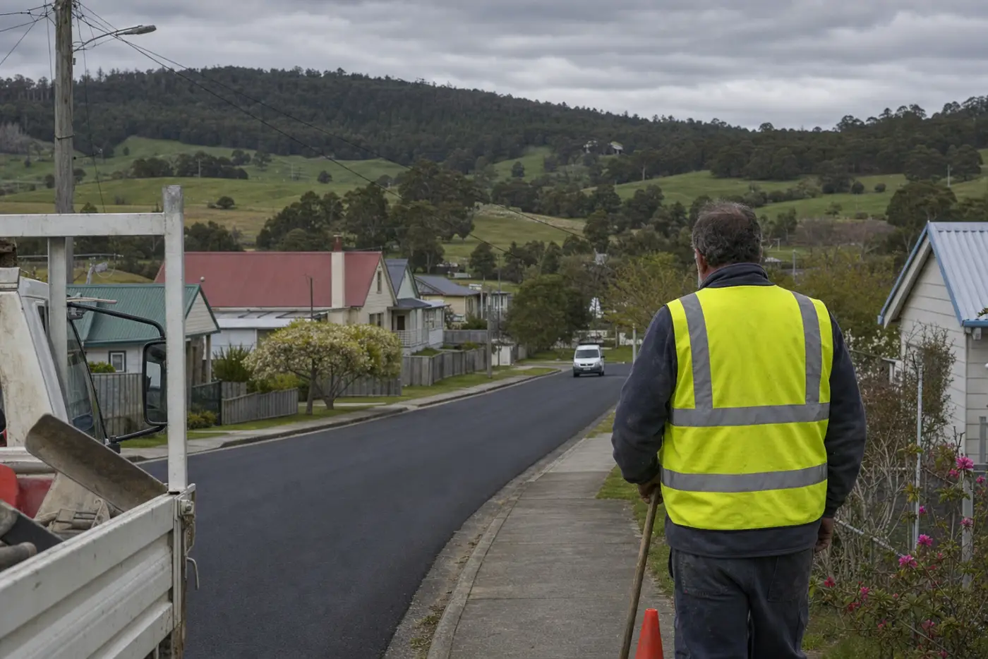 Asphalt work in Scottsdale Tasmania